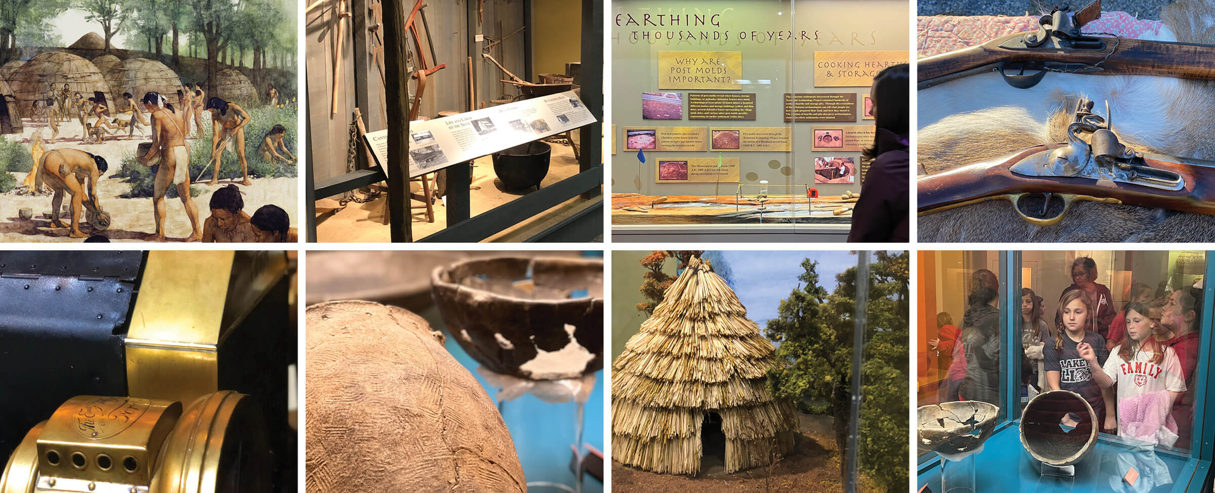 Composite of various images at the Great Smoky Mountain Heritage Center
